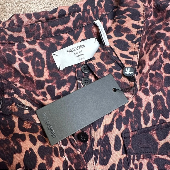 NEW one teaspoon leopard print button up collared jumpsuit boilersuit medium - Picture 10 of 10